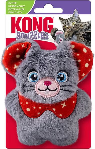 KONG Holiday Cat Snuzzles Mouse Plush Cat Toy (Assorted Colors)
