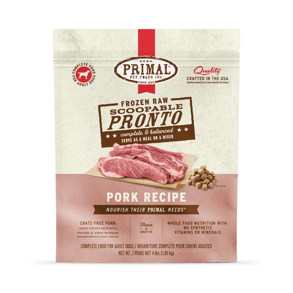 Primal Pronto Raw Frozen Pork Dog Food