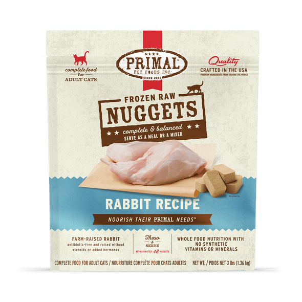 Primal Raw Frozen Rabbit Formula Nuggets For Cats