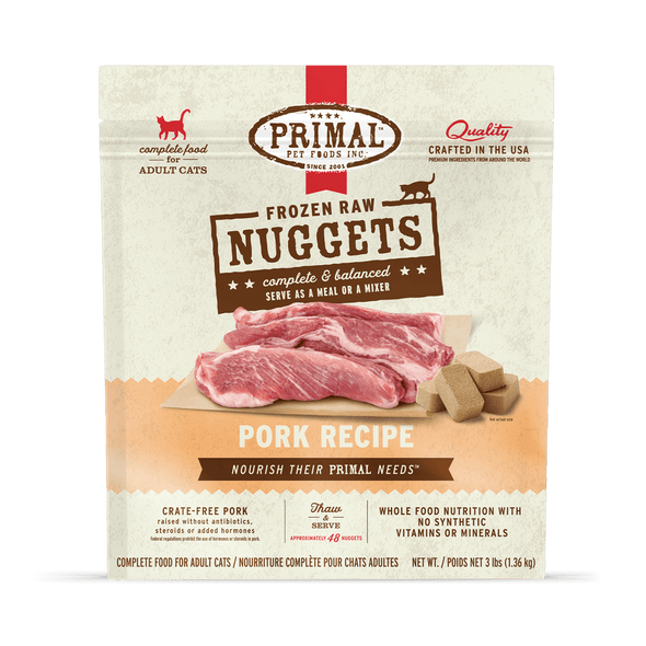 Primal Raw Frozen Pork Formula Nuggets For Cats