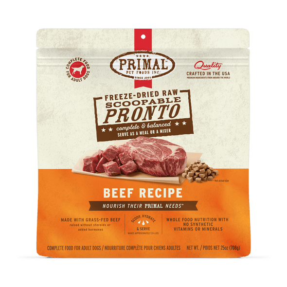 Primal Pronto Beef Recipe Freeze Dried Raw Dog Food