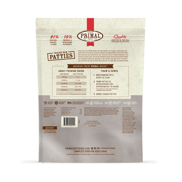 Primal Raw Frozen Venison Formula For Dogs