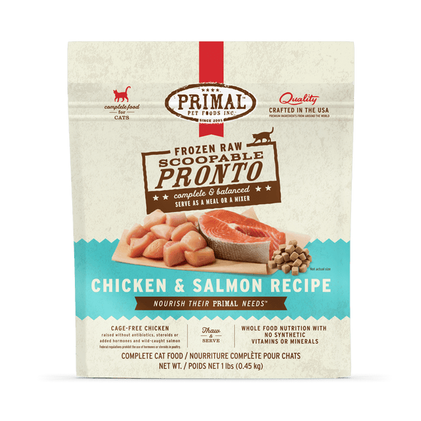 Primal Pronto Raw Frozen Chicken & Salmon Recipe Food For Cats