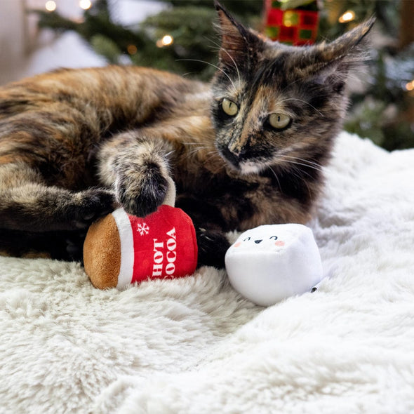 Pearhead Hot Cocoa & Marshmallow Plush Catnip Holiday Cat Toys (2 pack)