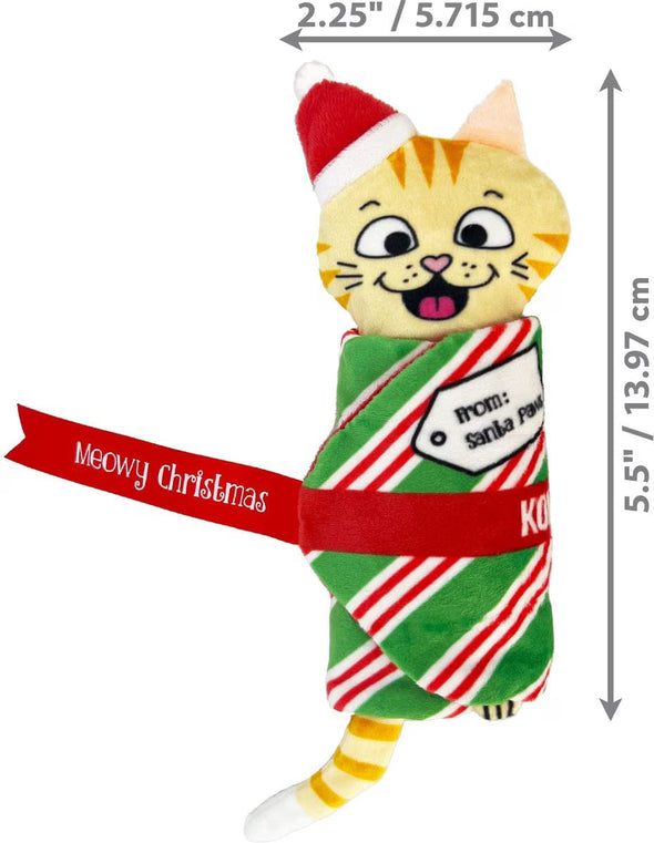 KONG Holiday Pull-A-Partz Present Plush Cat Toy