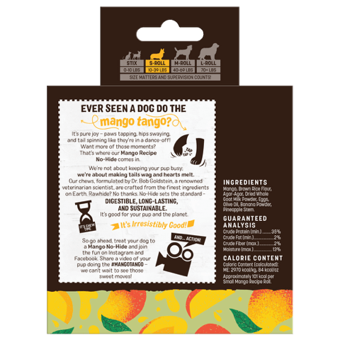 Earth Animal No Hide Rolls Mango Recipe Dog Chews
