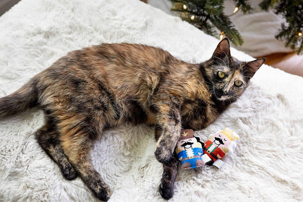 Pearhead Nutcrackers Holiday Plush Cat Toys (2 Pack)