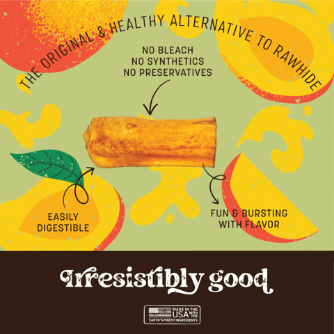 Earth Animal No Hide Stix Mango Recipe Dog Chews