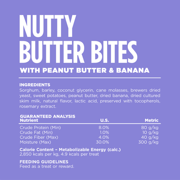 NutriSource Nutty Butter Bites Peanut Butter & Banana Dog Treats