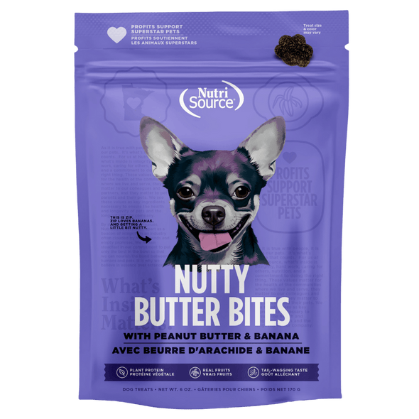 NutriSource Nutty Butter Bites Peanut Butter & Banana Dog Treats