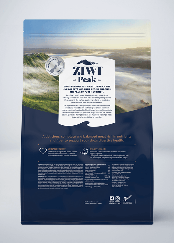 ZIWI Peak Steam & Dried Beef with Pumpkin Recipe Air-Dried Dog Food
